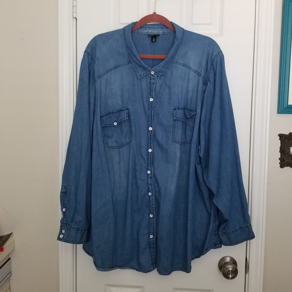 Denim Button-Up Shirt
